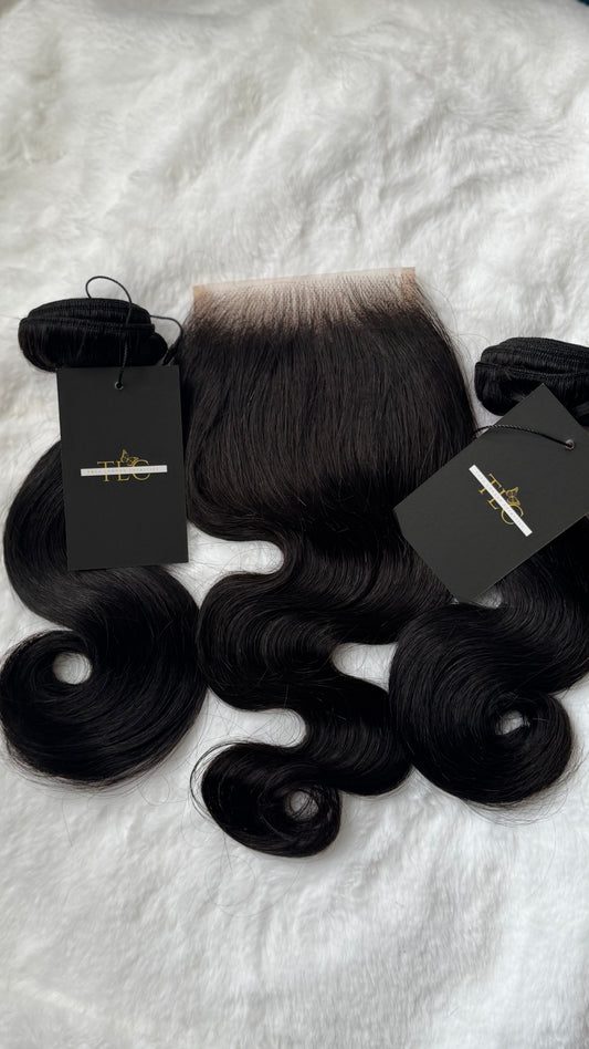 Short Virgin Hair Bundles + HD 4x4 Closure